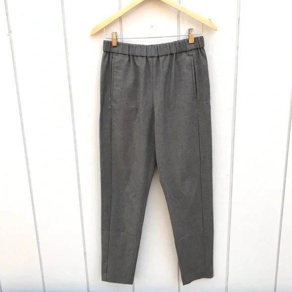 Theory Thorene Soft Wool Flannel Jogger Pants Straight Leg